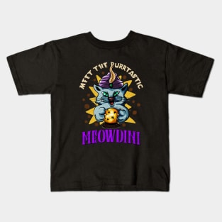 Meowdini Funny Cat Magician Fortune Teller Cat Fun Kids T-Shirt